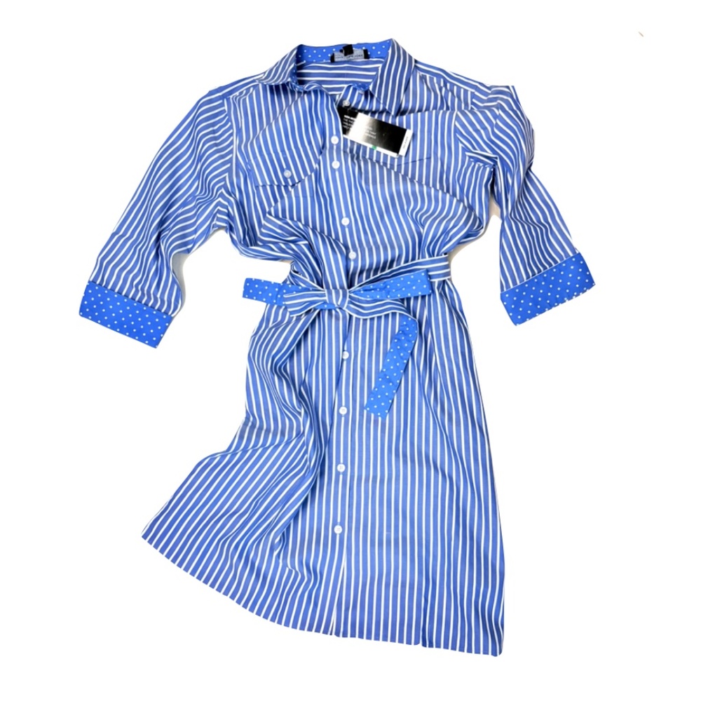Women's Jones New York Striped Long Sleeve Dress Shirt Size Large - Picture 3 of 10